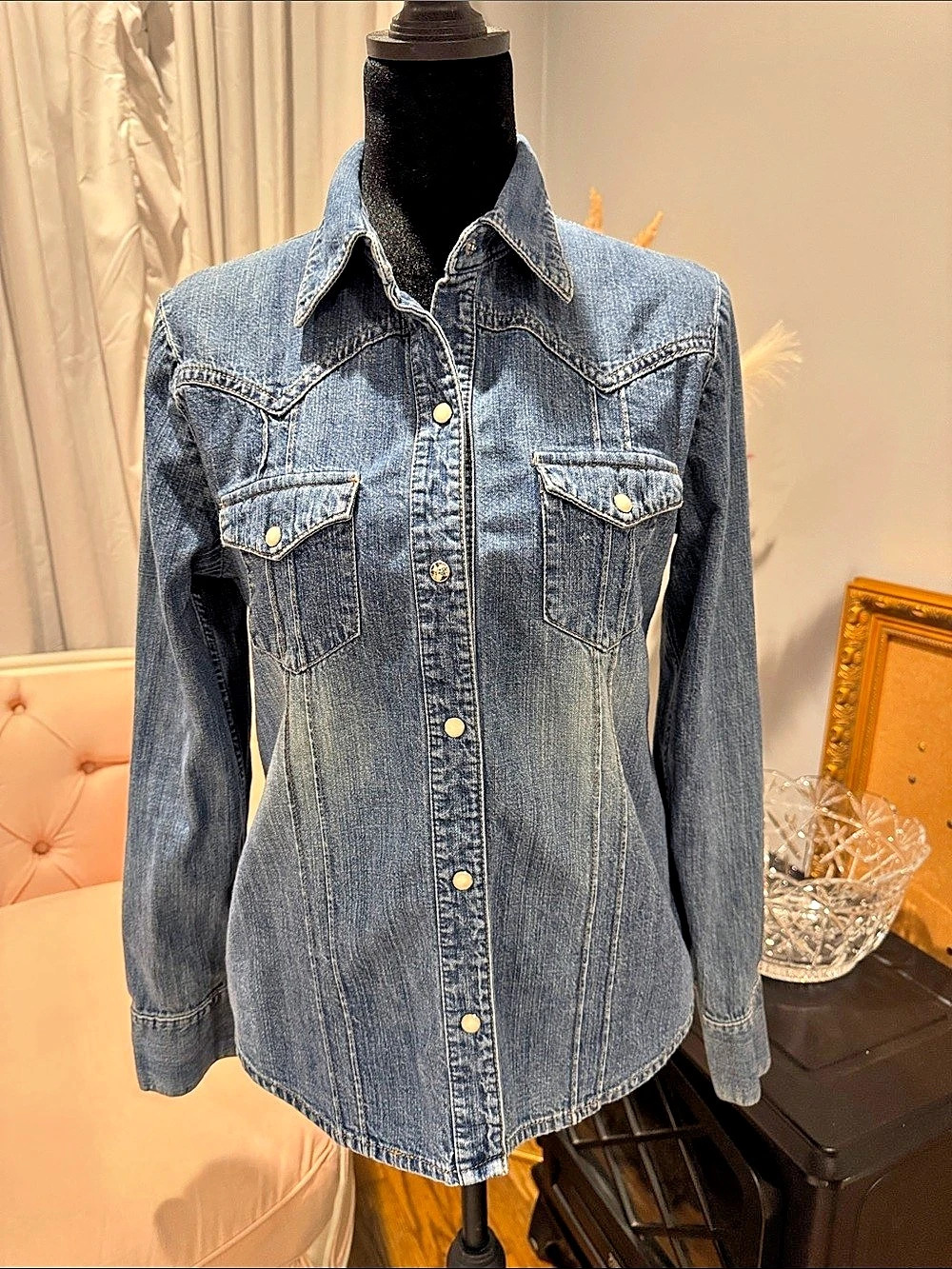 Gap Denim Shirt Jacket in Blue Medium